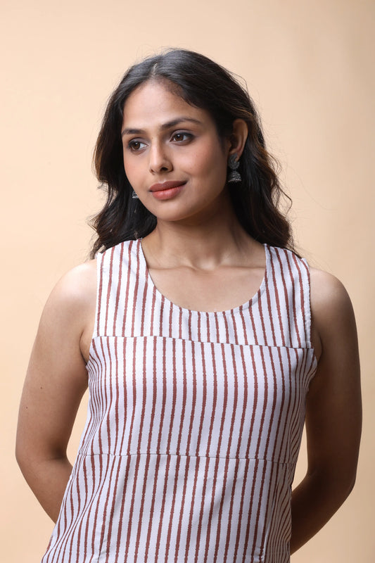 Shop Brown Printed 2 Slit Long Kurta For Women online at allthere.in