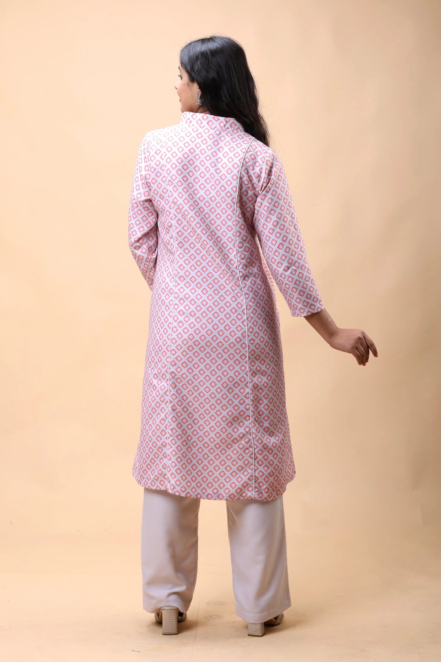 Shop Pink A Line Printed Long Kurta Set For Women online at allthere.in