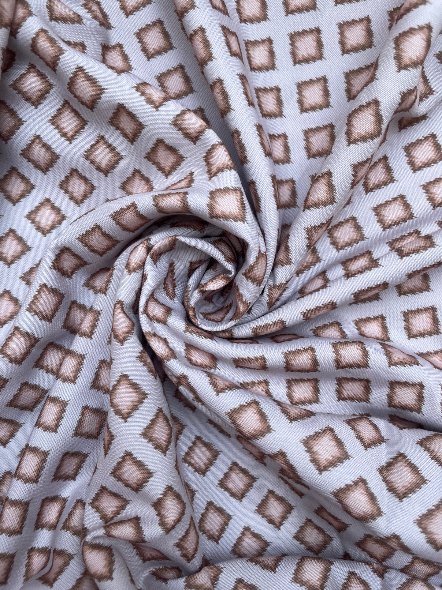 Light Brown Printed Long Kurta With Drawstrings For Women